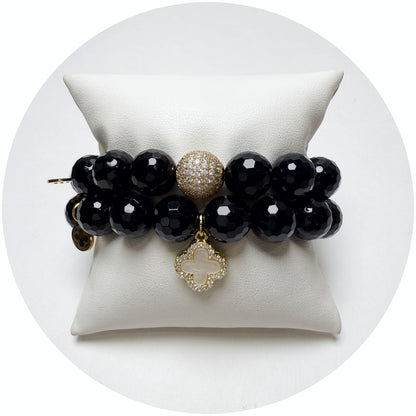 Black Onyx Gold Tone Color Stax
