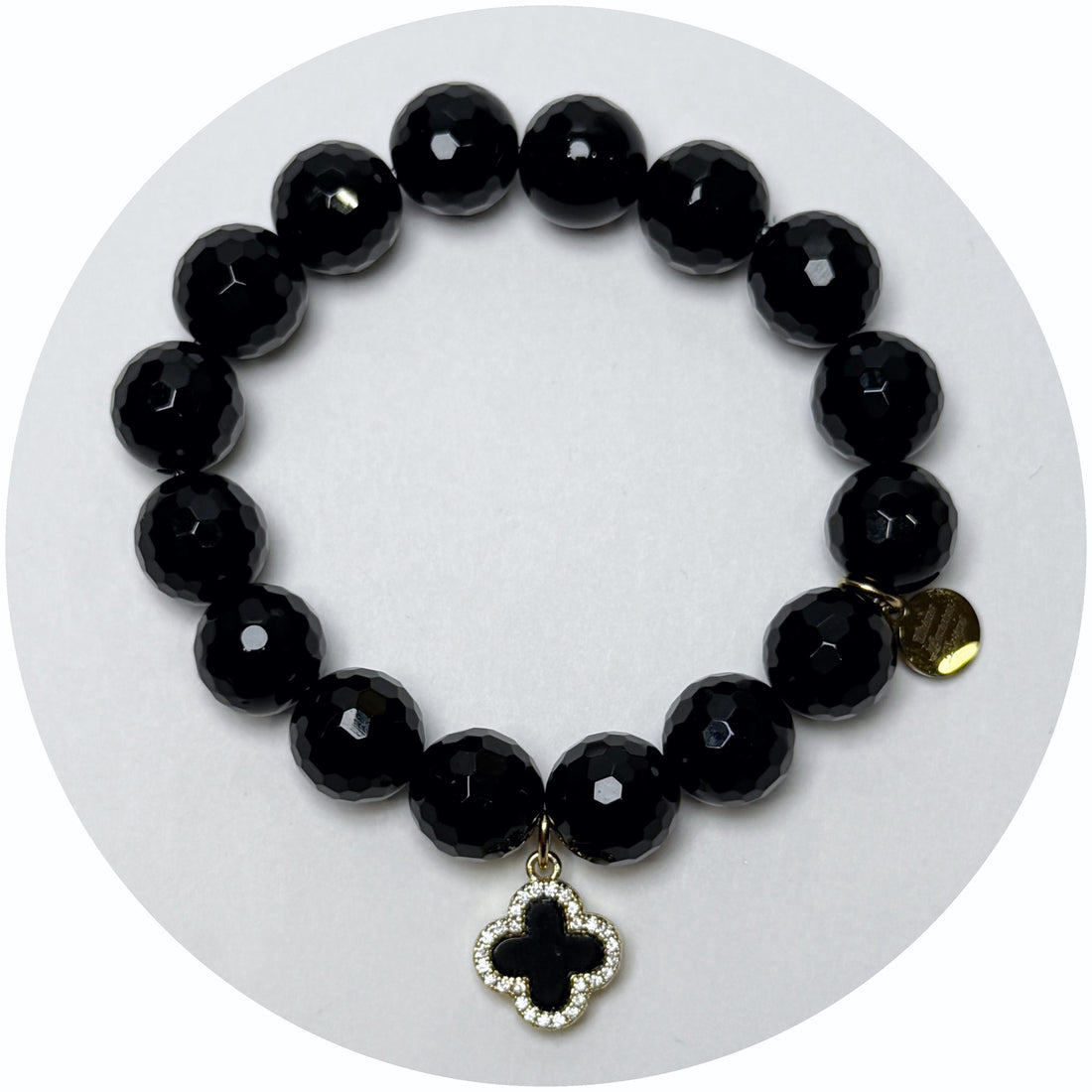 Black Onyx with Pavé Black Onyx Clover Pendant