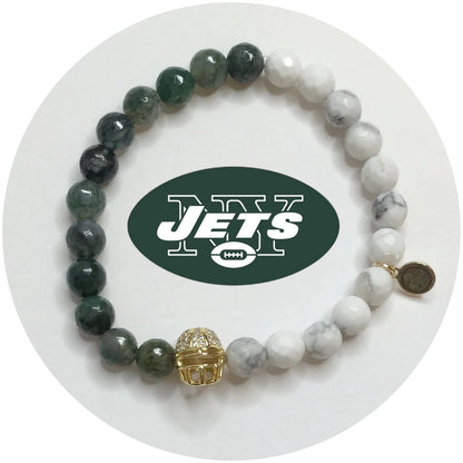 Mens New York Jets with Gold Pavé Helmet