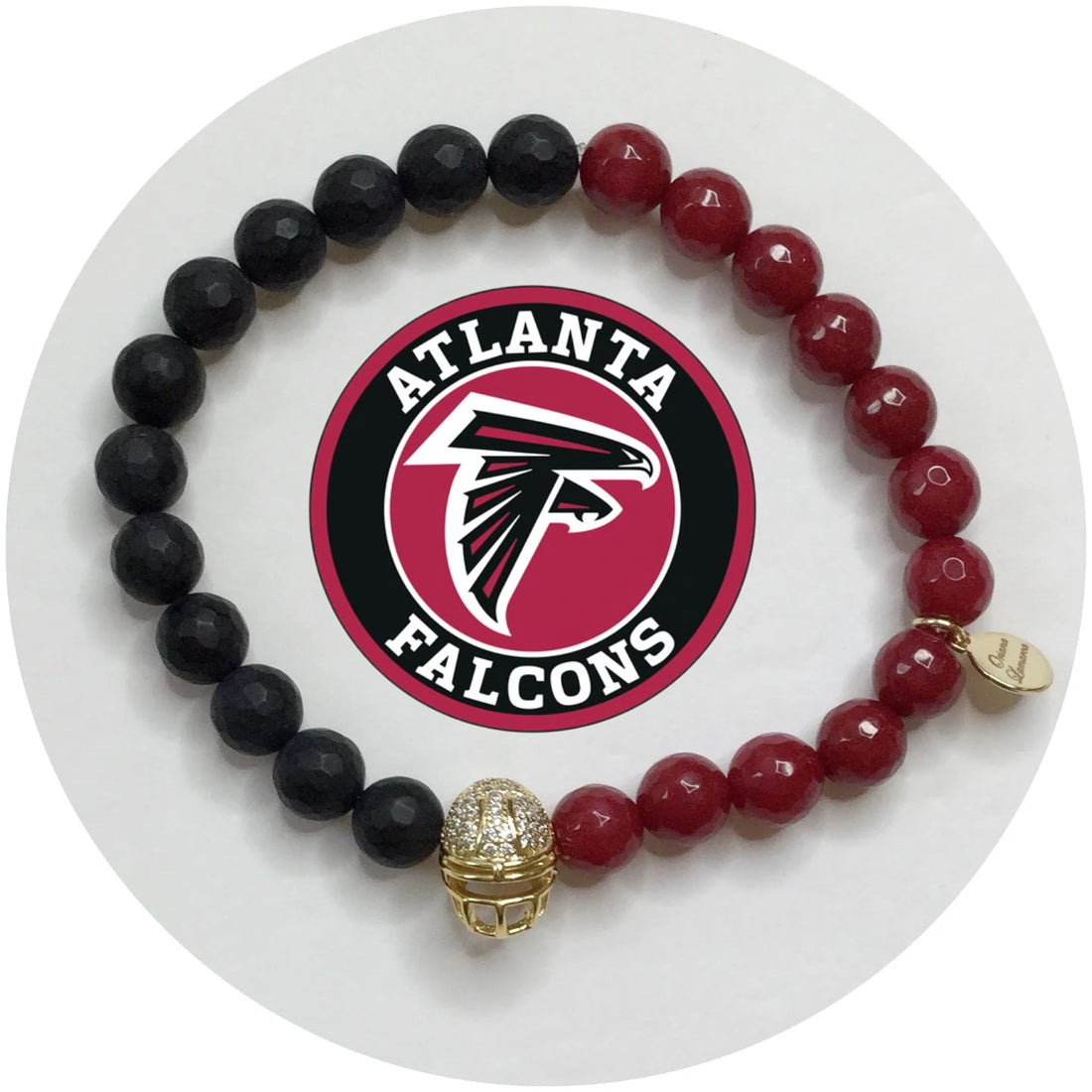 Mens Atlanta Falcons with Gold Pavé Helmet