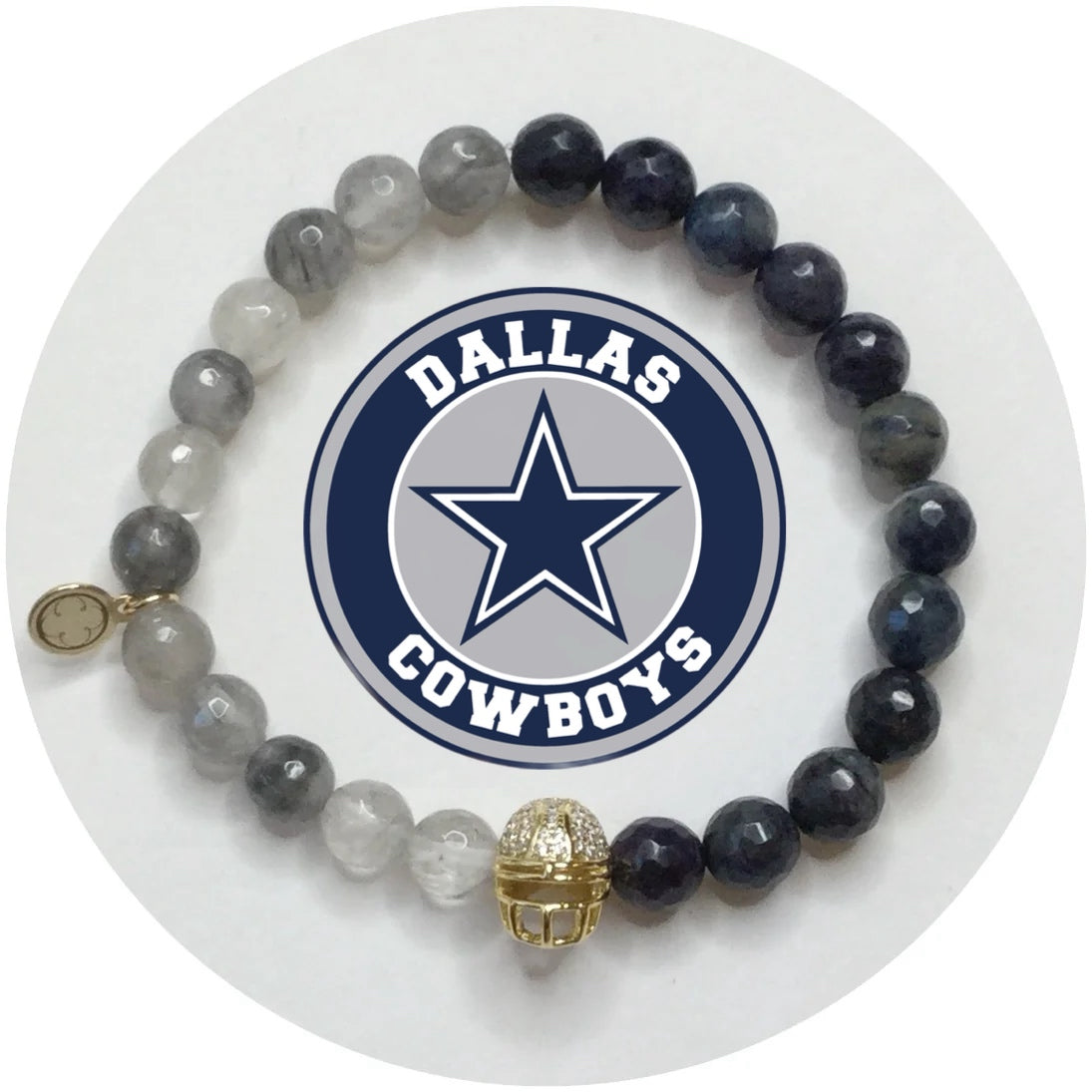 Mens Dallas Cowboys with Gold Pavé Helmet