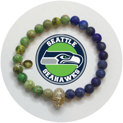 Mens Seattle Seahawks with Gold Pavé Helmet