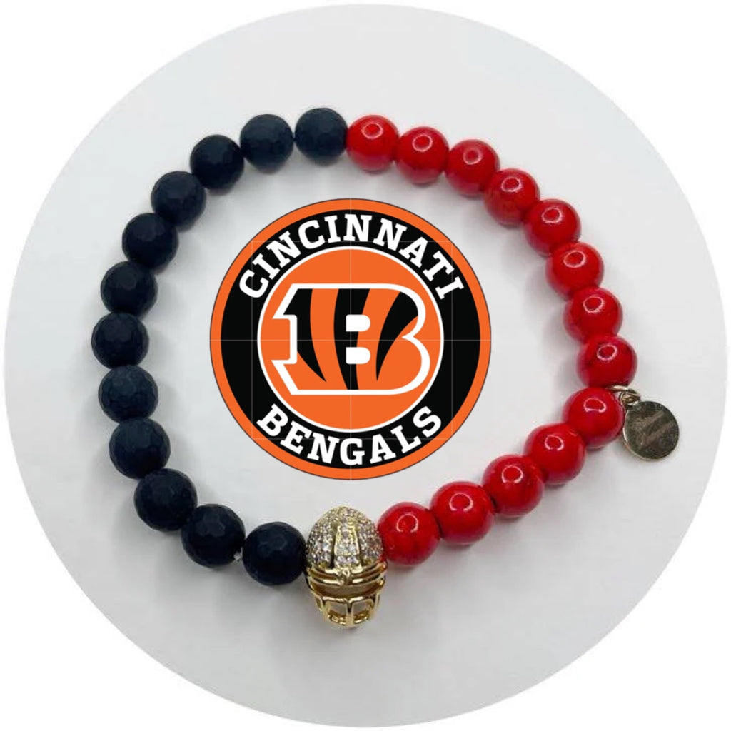 Mens Cincinnati Bengals with Gold Pavé Helmet