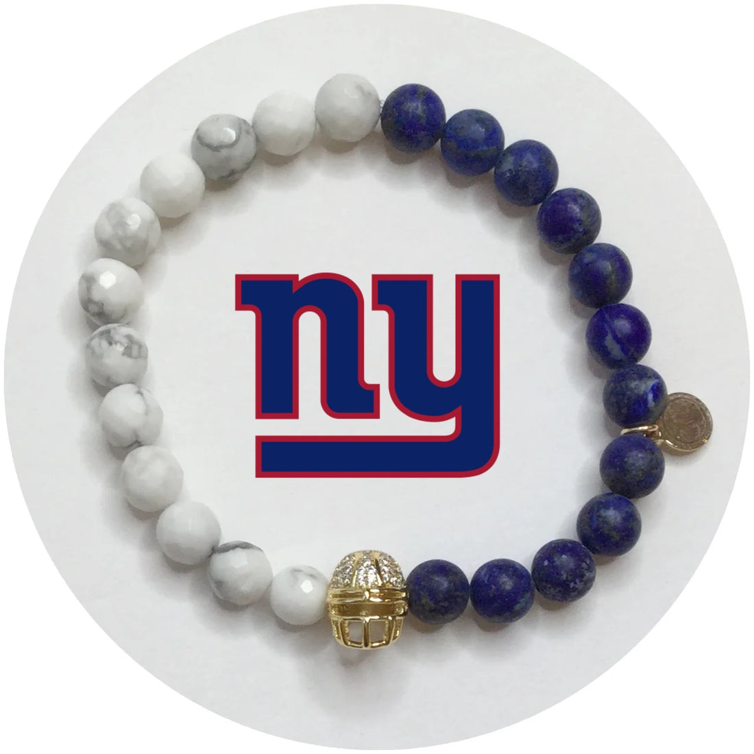 Mens New York Giants with Gold Pavé Helmet