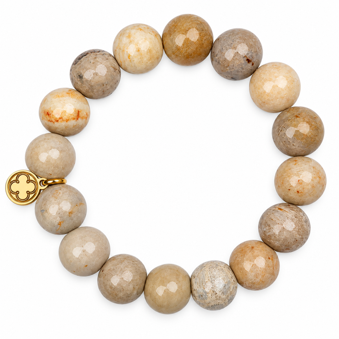 Fossil Coral Beaded Bracelet