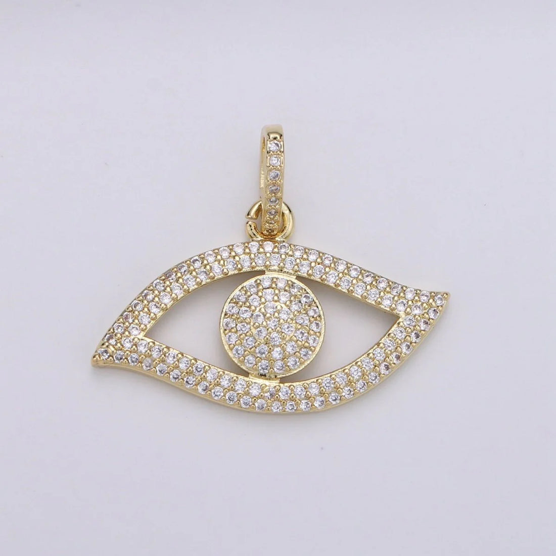 Gold Pavé Evil Eye Pendant