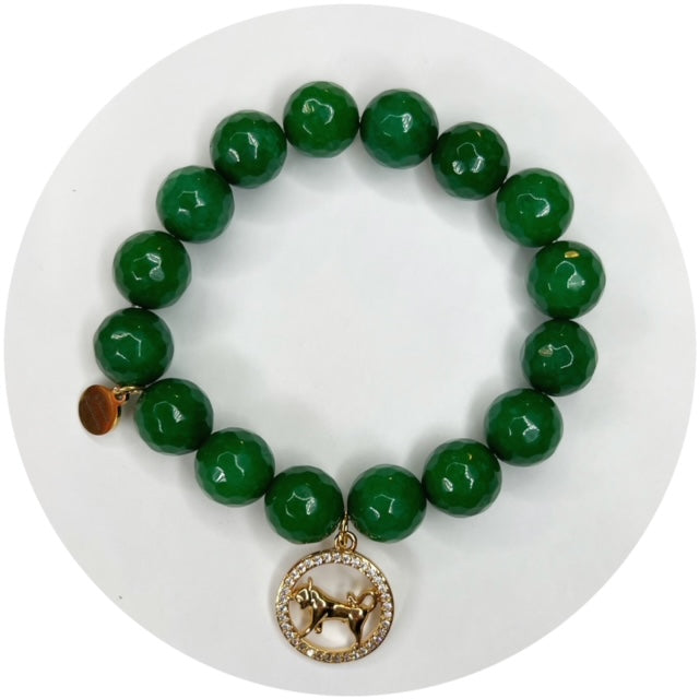 Emerald Jade with Taurus Zodiac Pendant