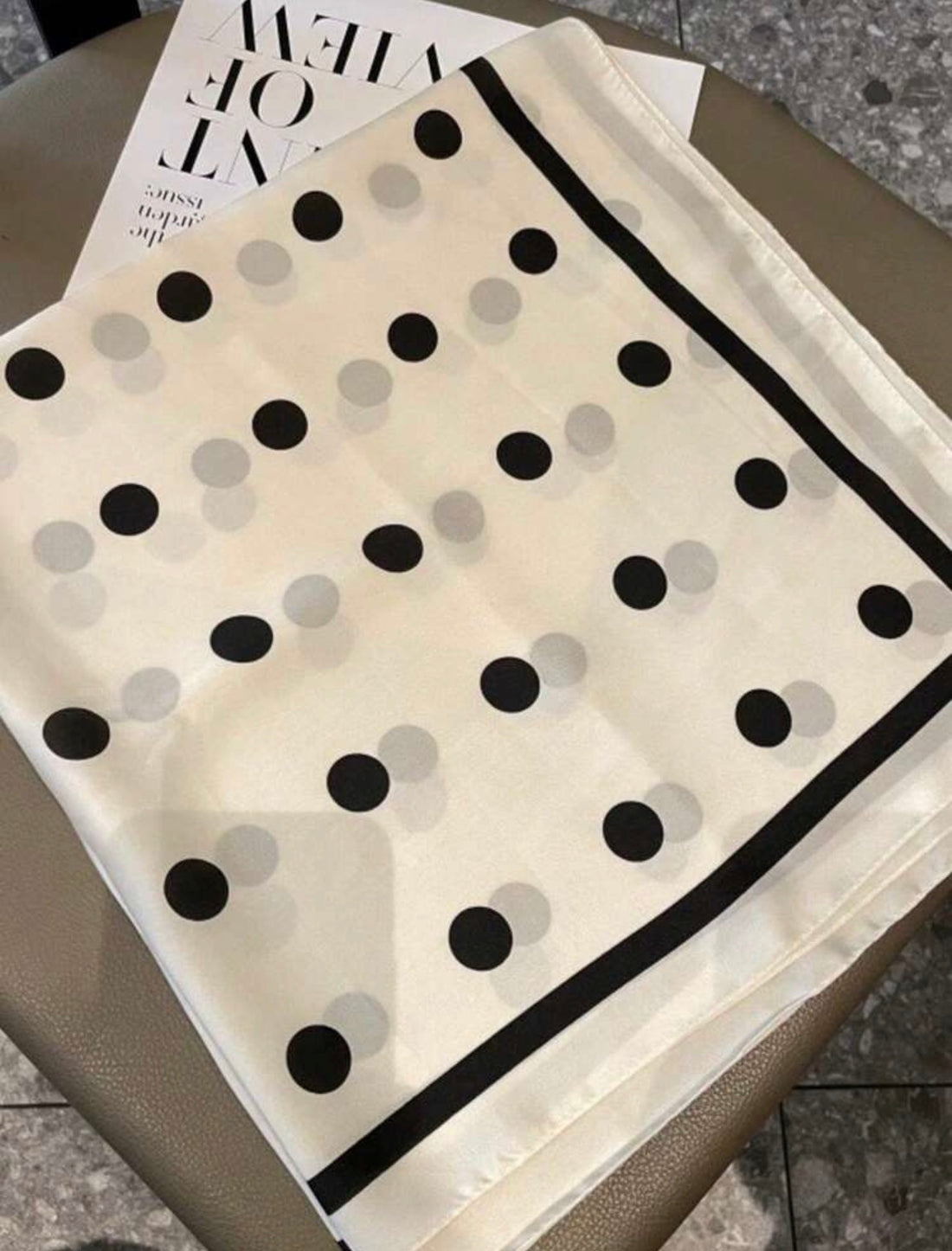 Crema Polka Dots Petite Foulard