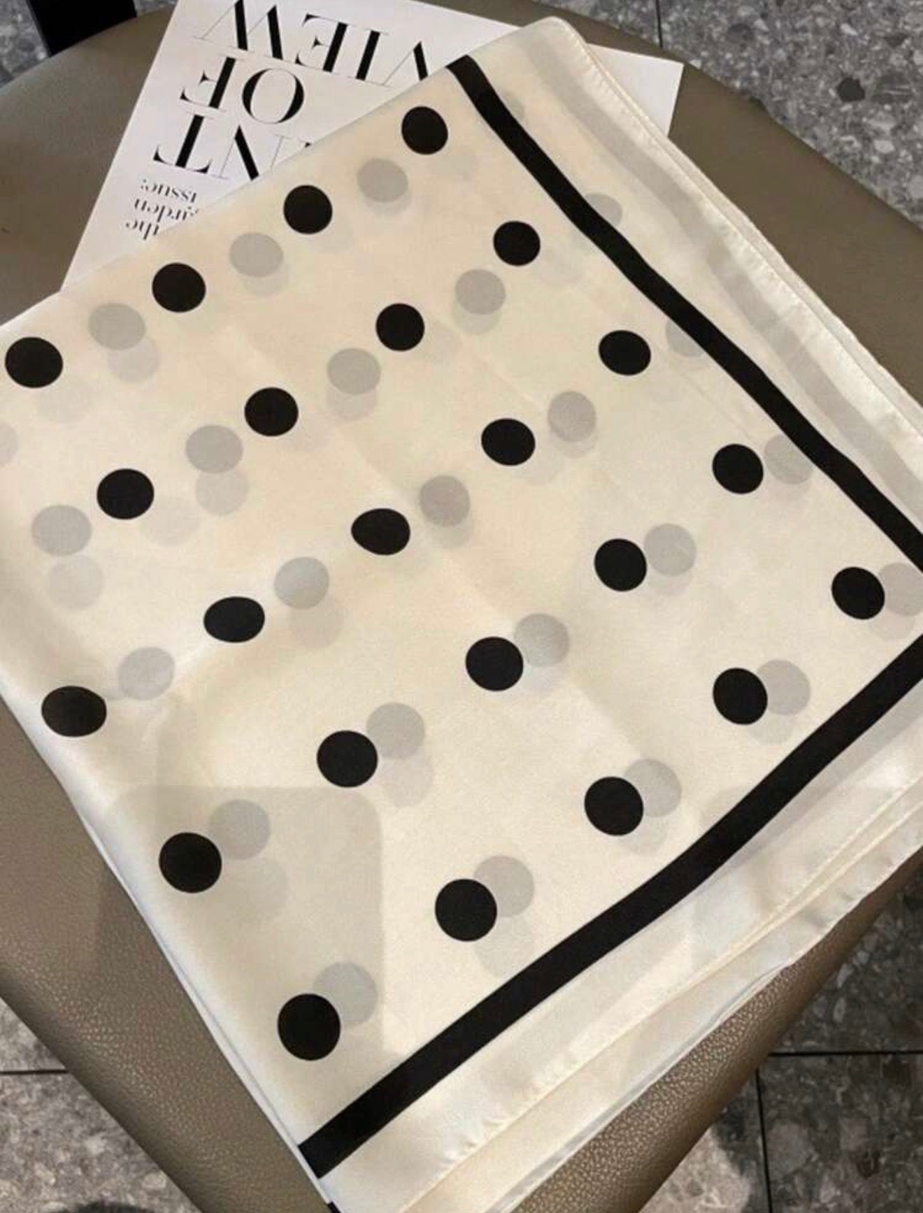 Crema Polka Dots Petite Foulard