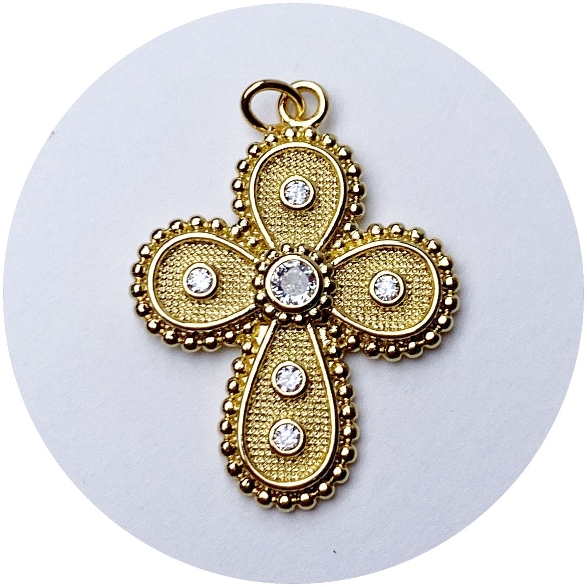 Pavé Bubble Cross Pendant