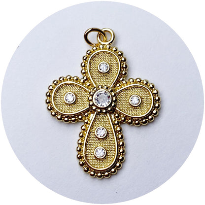 Pavé Ornate Cross Pendant