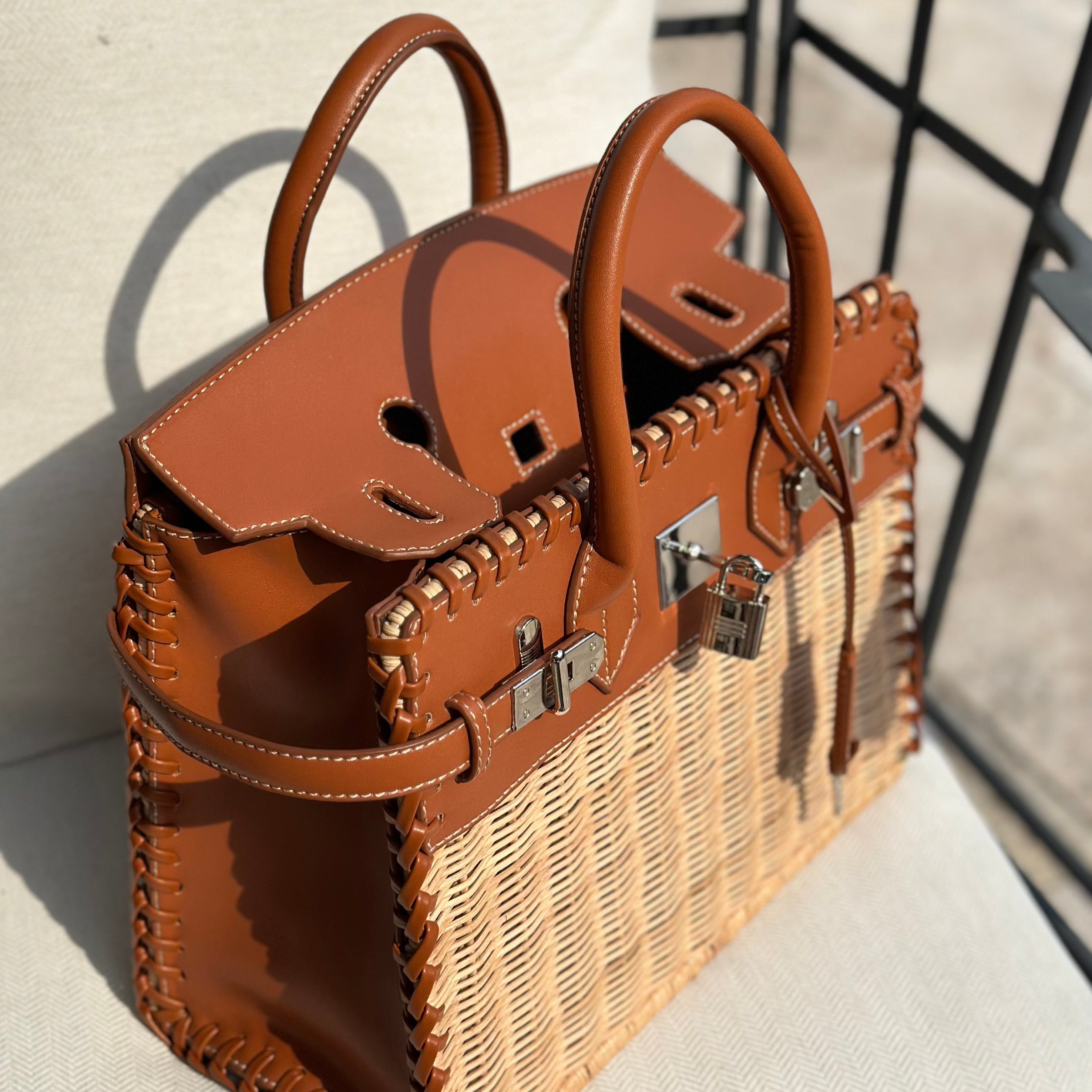 Stacey Woven Wicker Handbag