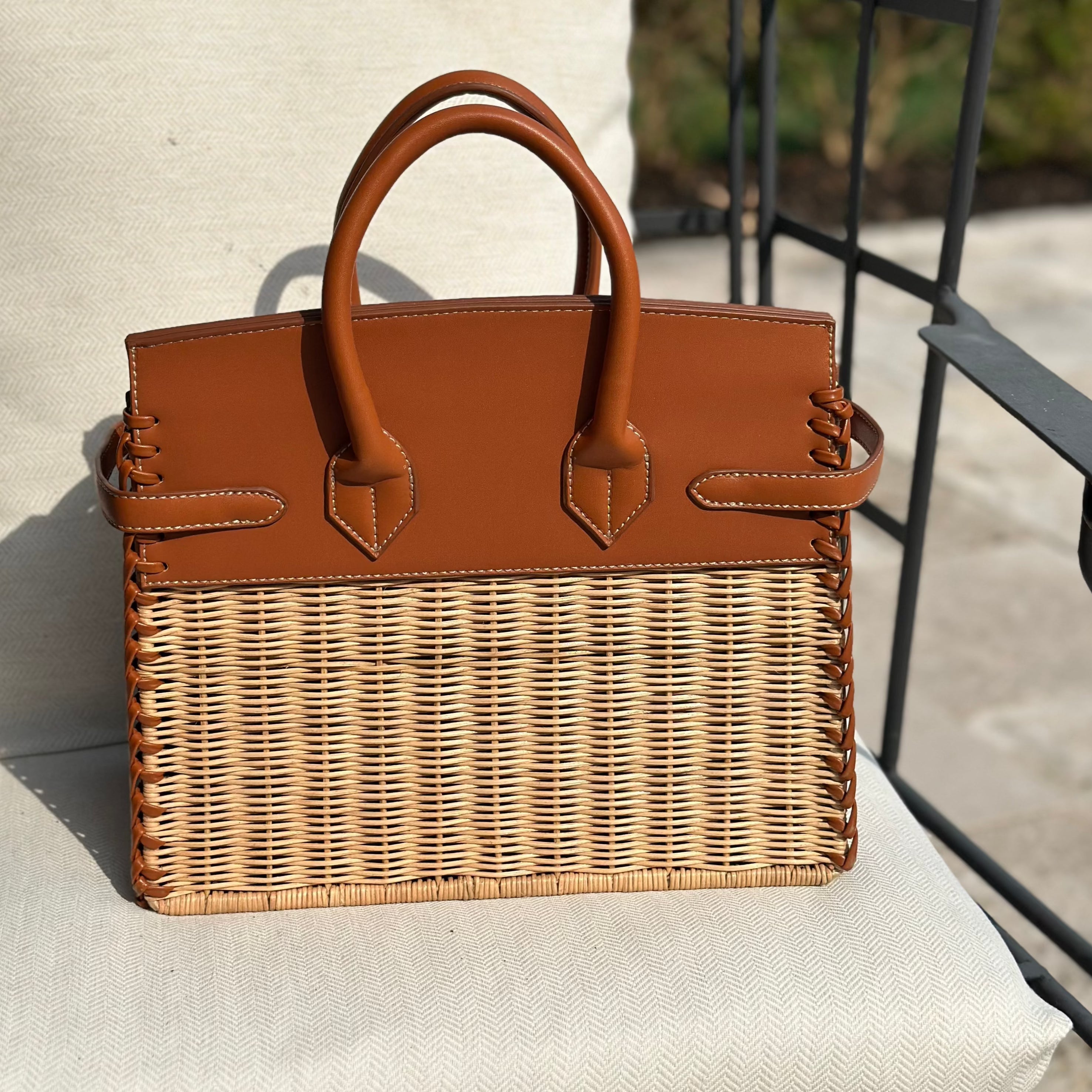 Stacey Woven Wicker Handbag