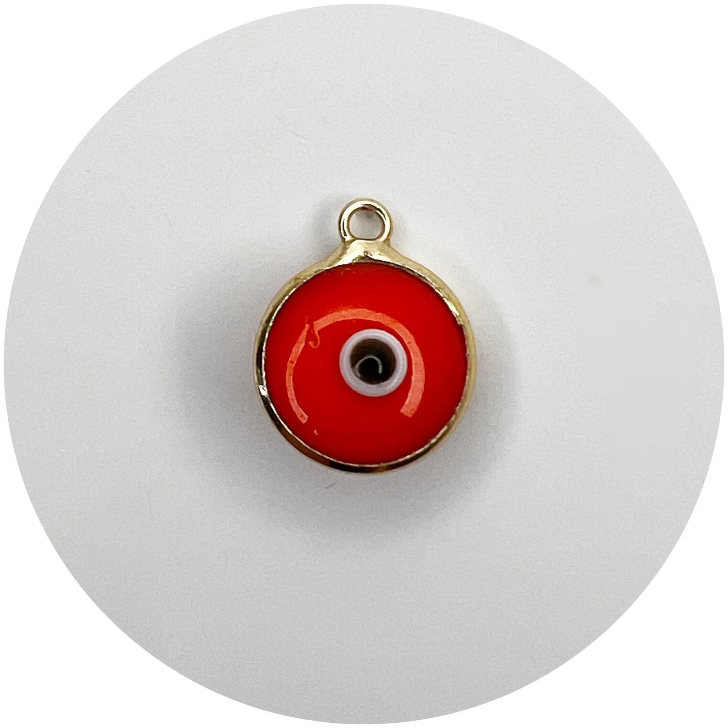 Orange Glass Evil Eye Pendant