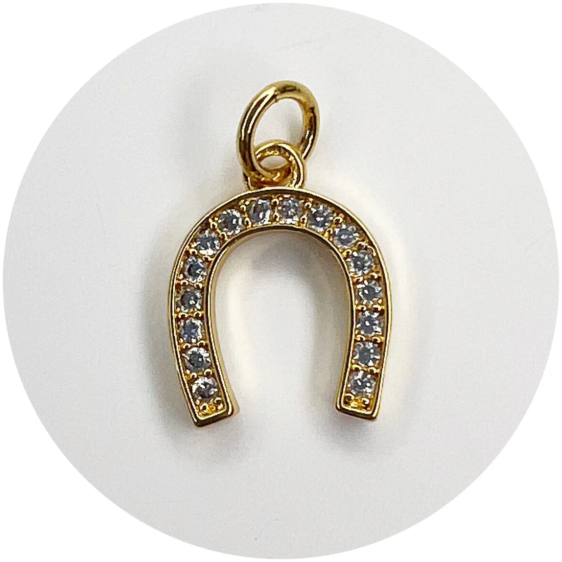 Pavé Gold Horseshoe Pendant