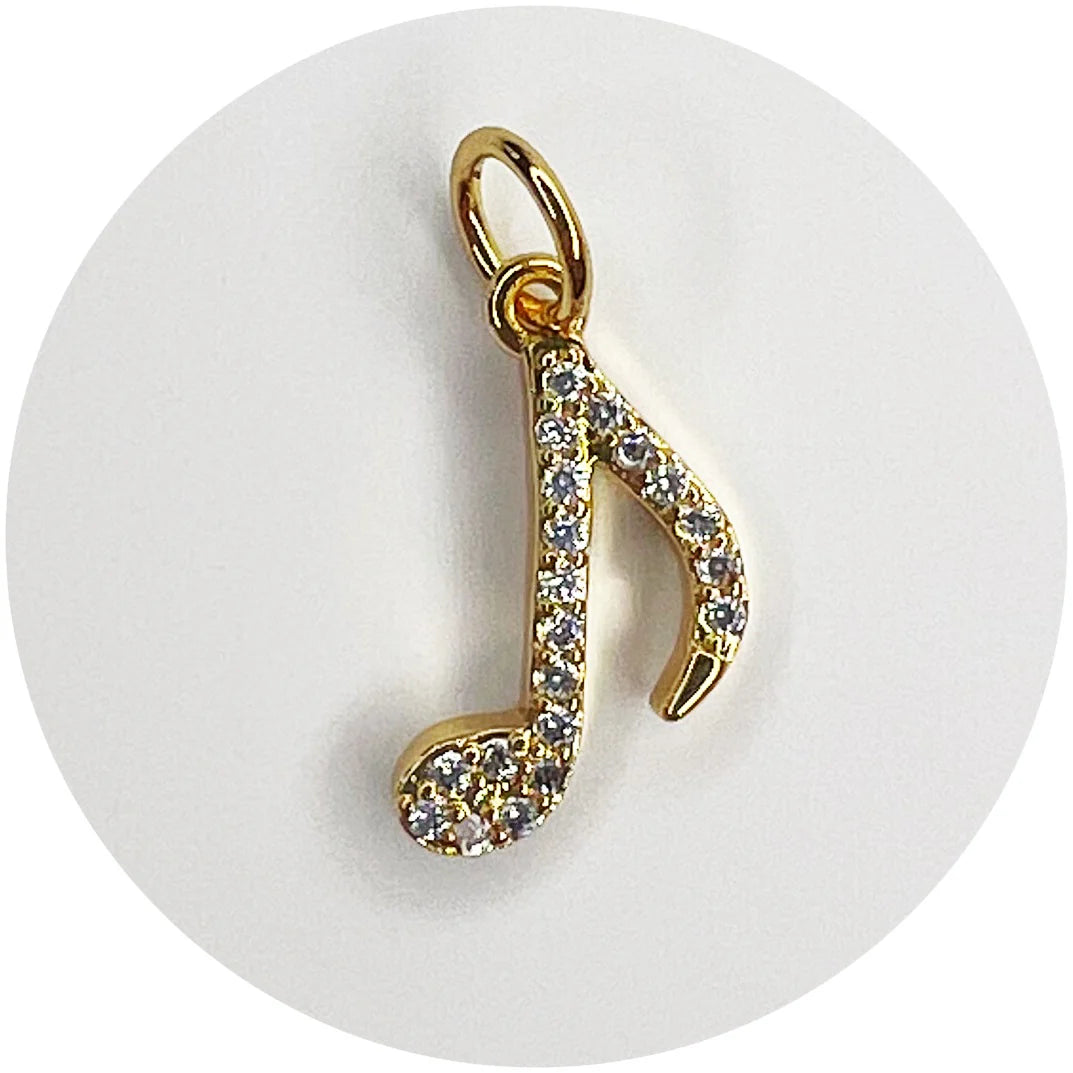 Pavé Music Note Pendant