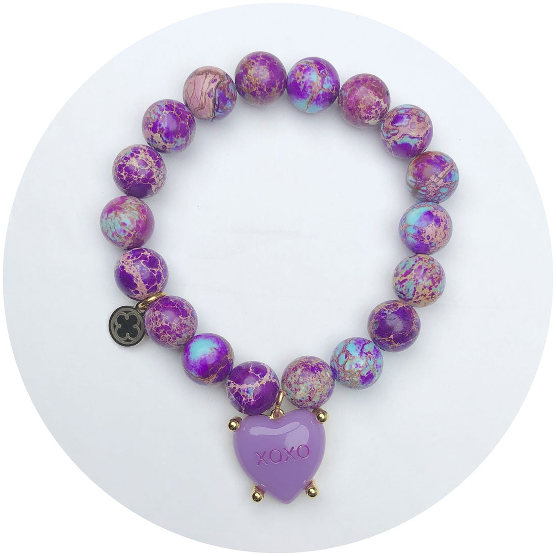 Imperial Mulberry With Purple "XOXO" Pendant - Oriana Lamarca LLC