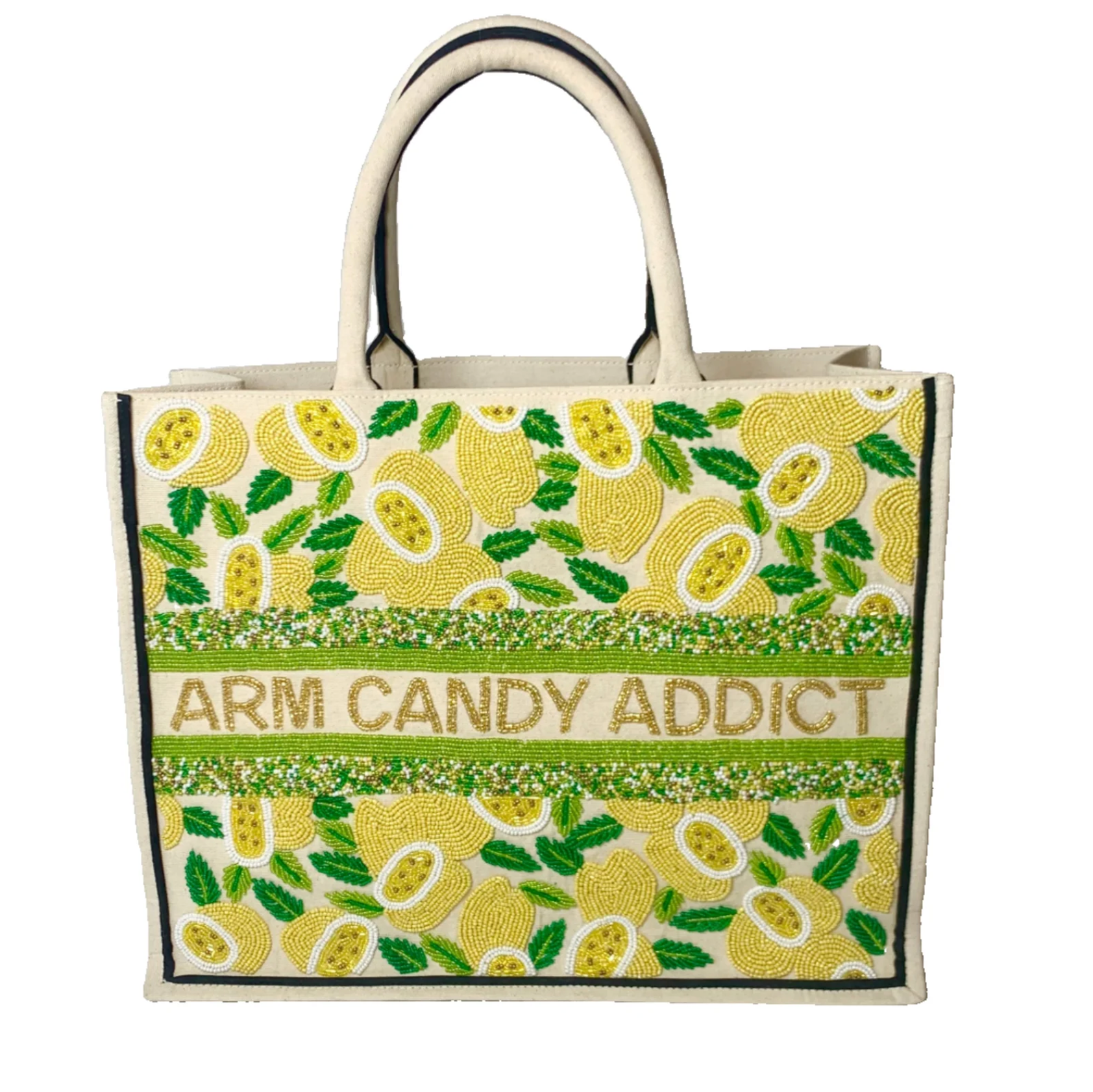 Bianca Lemon Customizable Beaded Bag