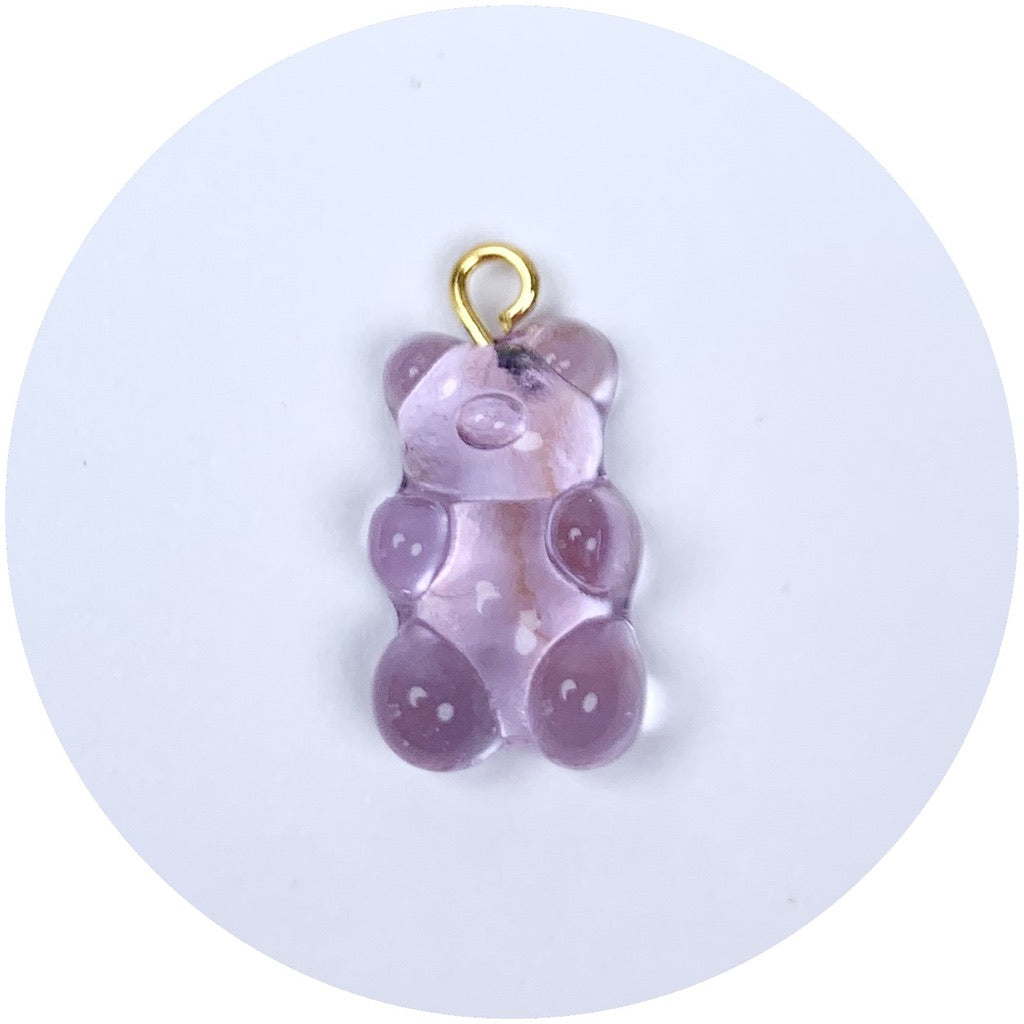 Purple Murano Glass Gummy Bear Pendant