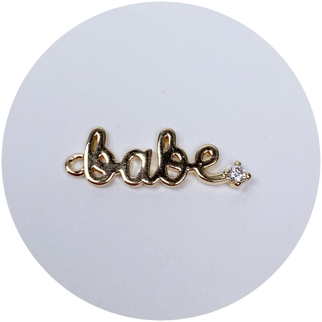 Gold Pavé &quot;Babe&quot; Pendant