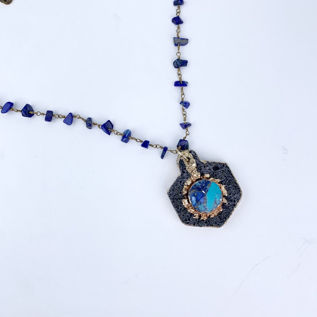 Dark Sea Blue Moonlight Necklace