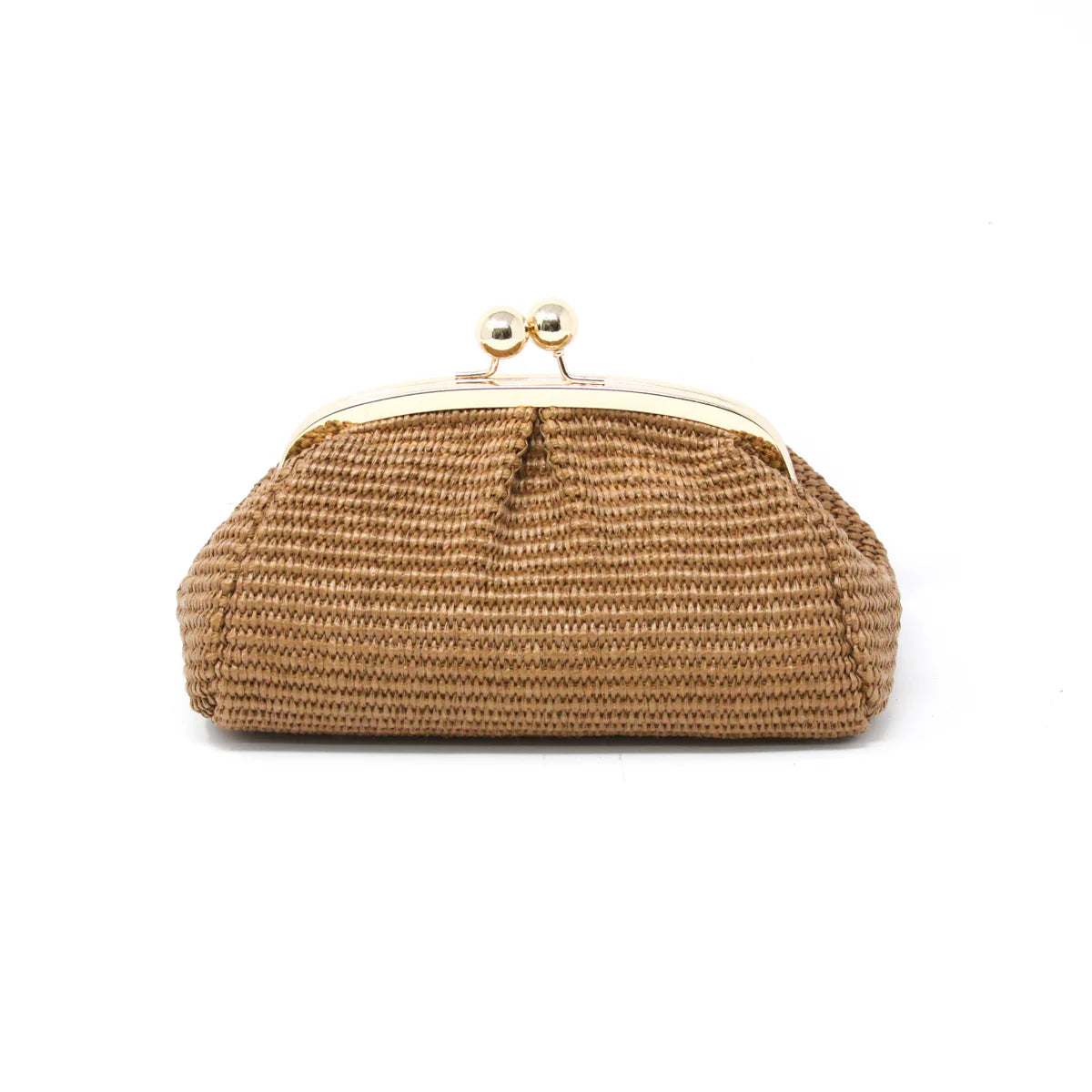 Arden Taupe Raffia Clutch