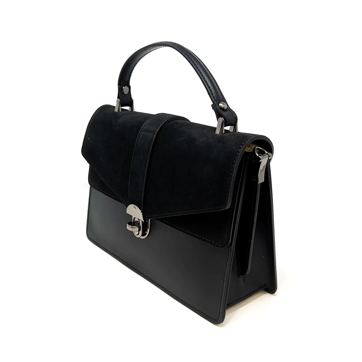 Angelina Black Leather Handbag