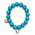Blue Howlite with Evil Eye Pendant with gold signature logo tag