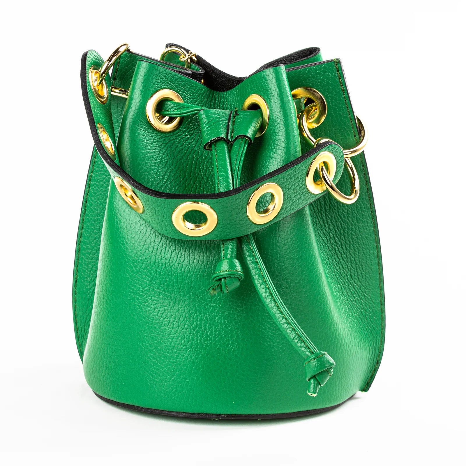 Gabriella Kelly Green Leather Bucket Bag