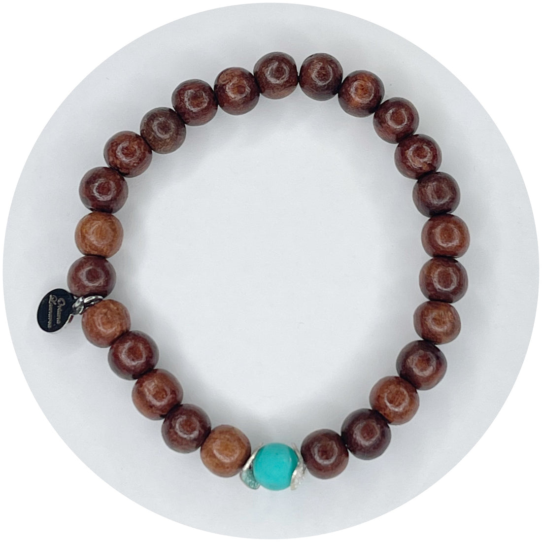Mens Date Wood with Turquoise Accent