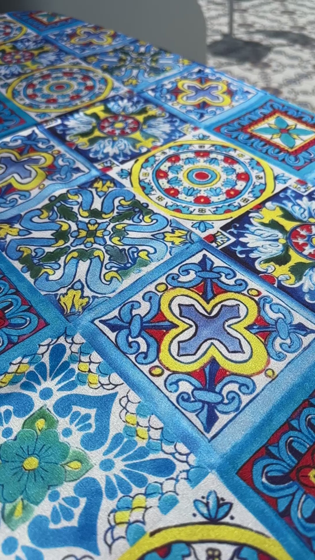 Blue Maiolica Print Foulard