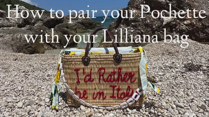 Lilliana Meet Me In Mykonos Leather Handle Reed Bag