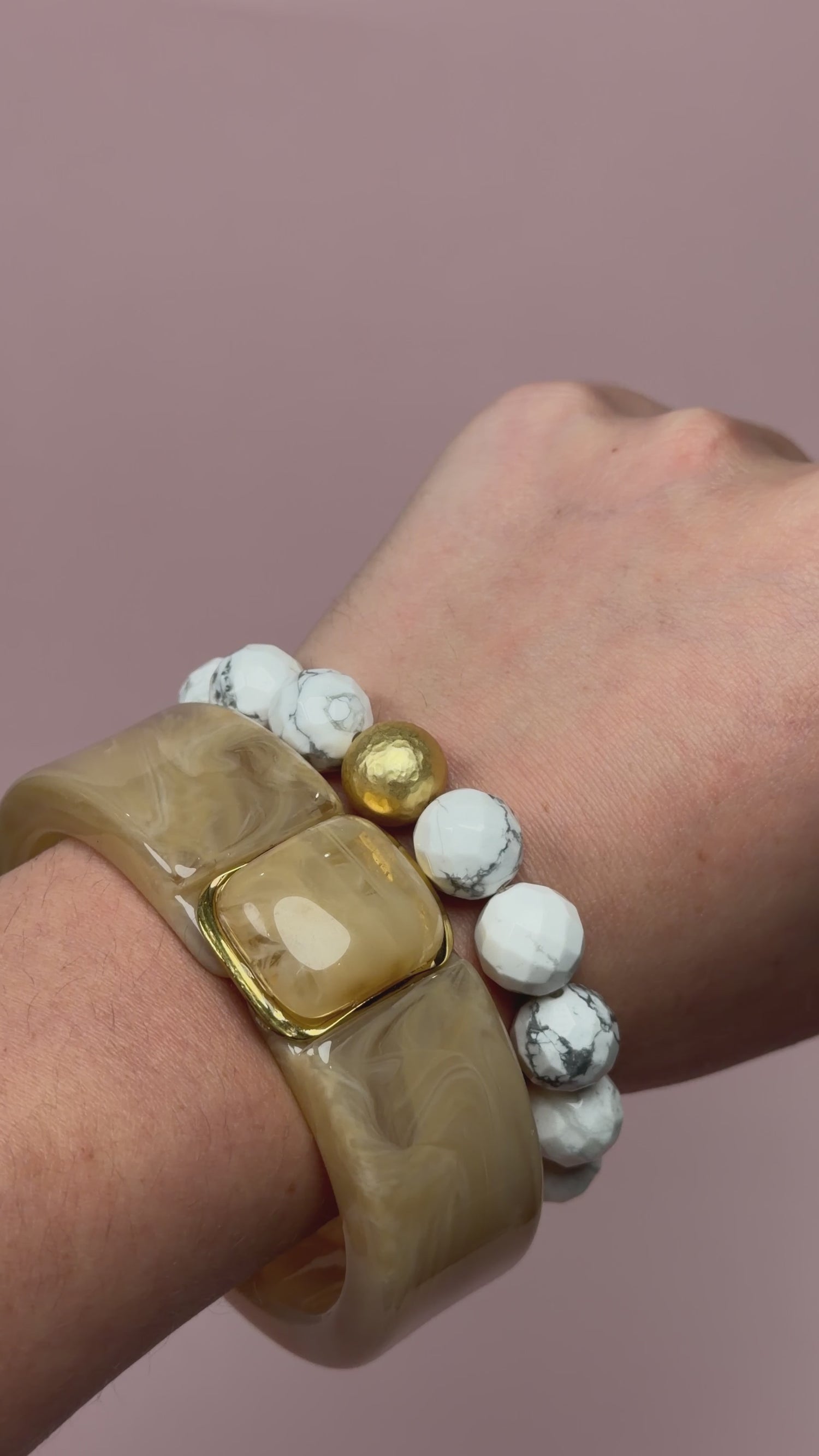 Valentina Taupe Hinged Bangle