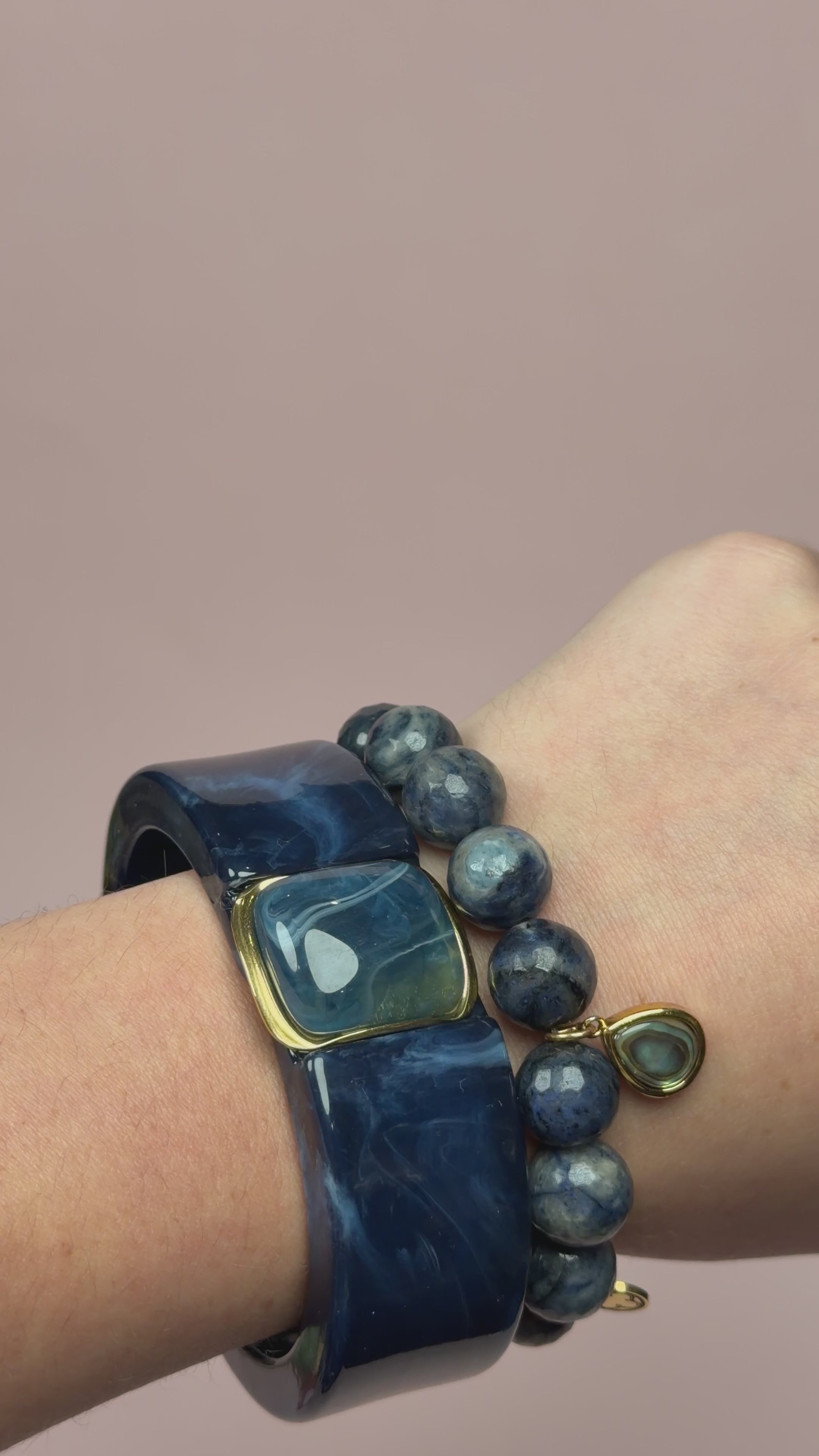 Valentina Neptune Blue Hinged Bangle