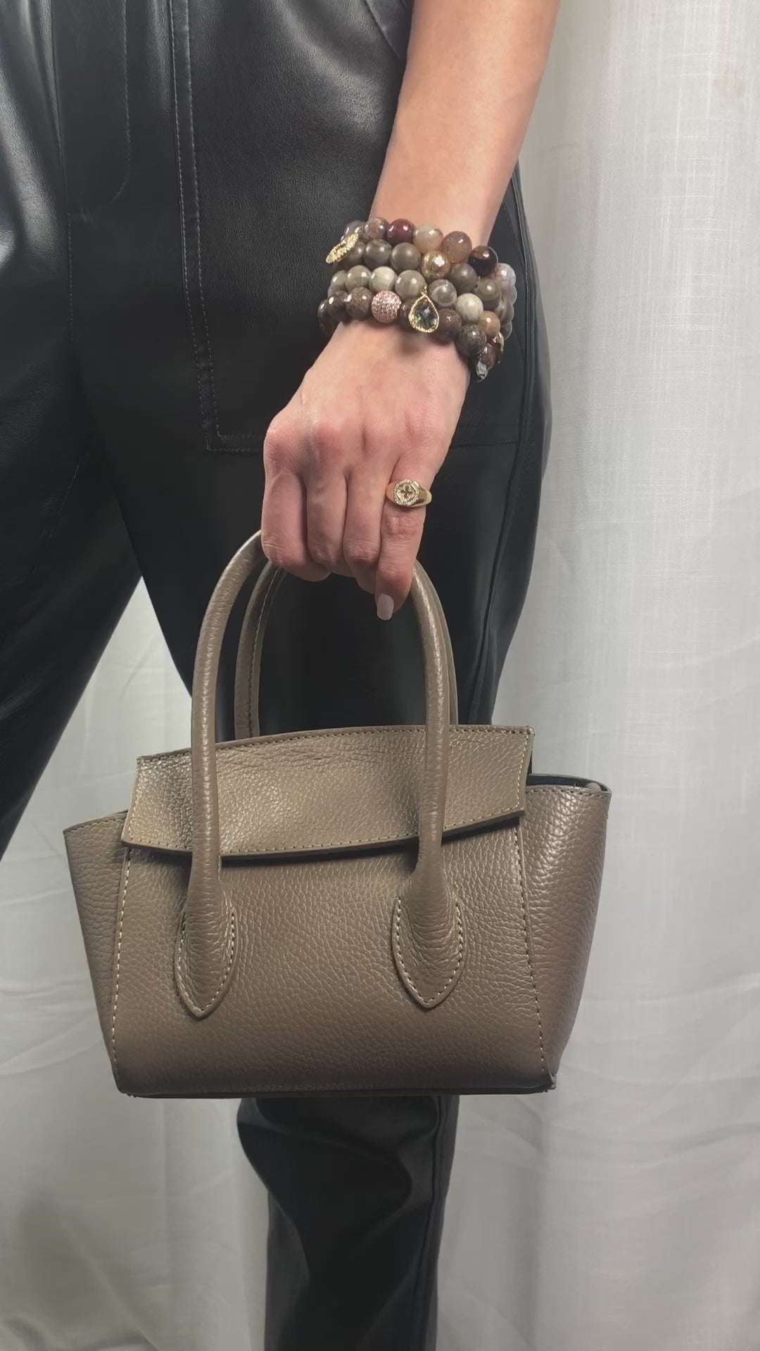 Martina Mocha Leather Handbag