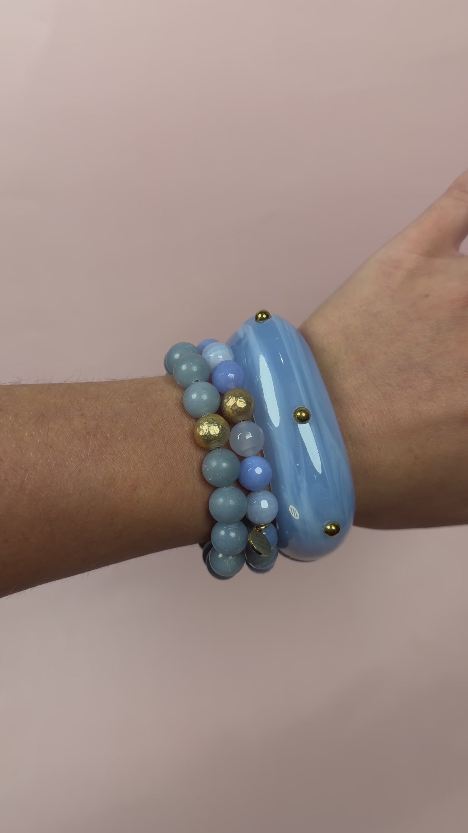 Lucia Serenity Blue Acrylic Hinged Bangle