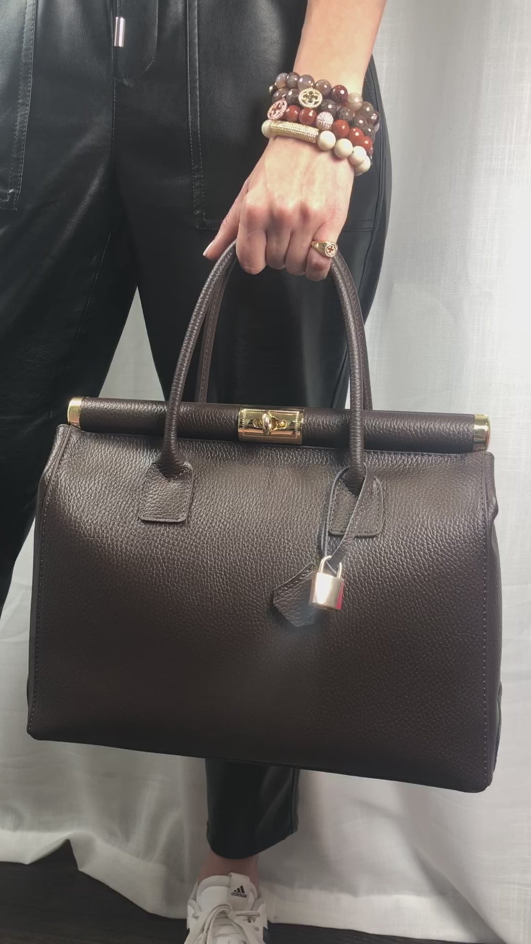 Caterina Brown Leather Handbag