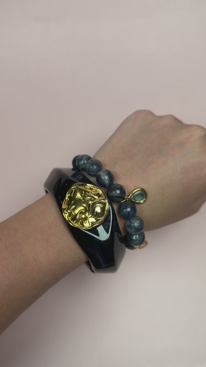 Giada Black Hinged Bangle