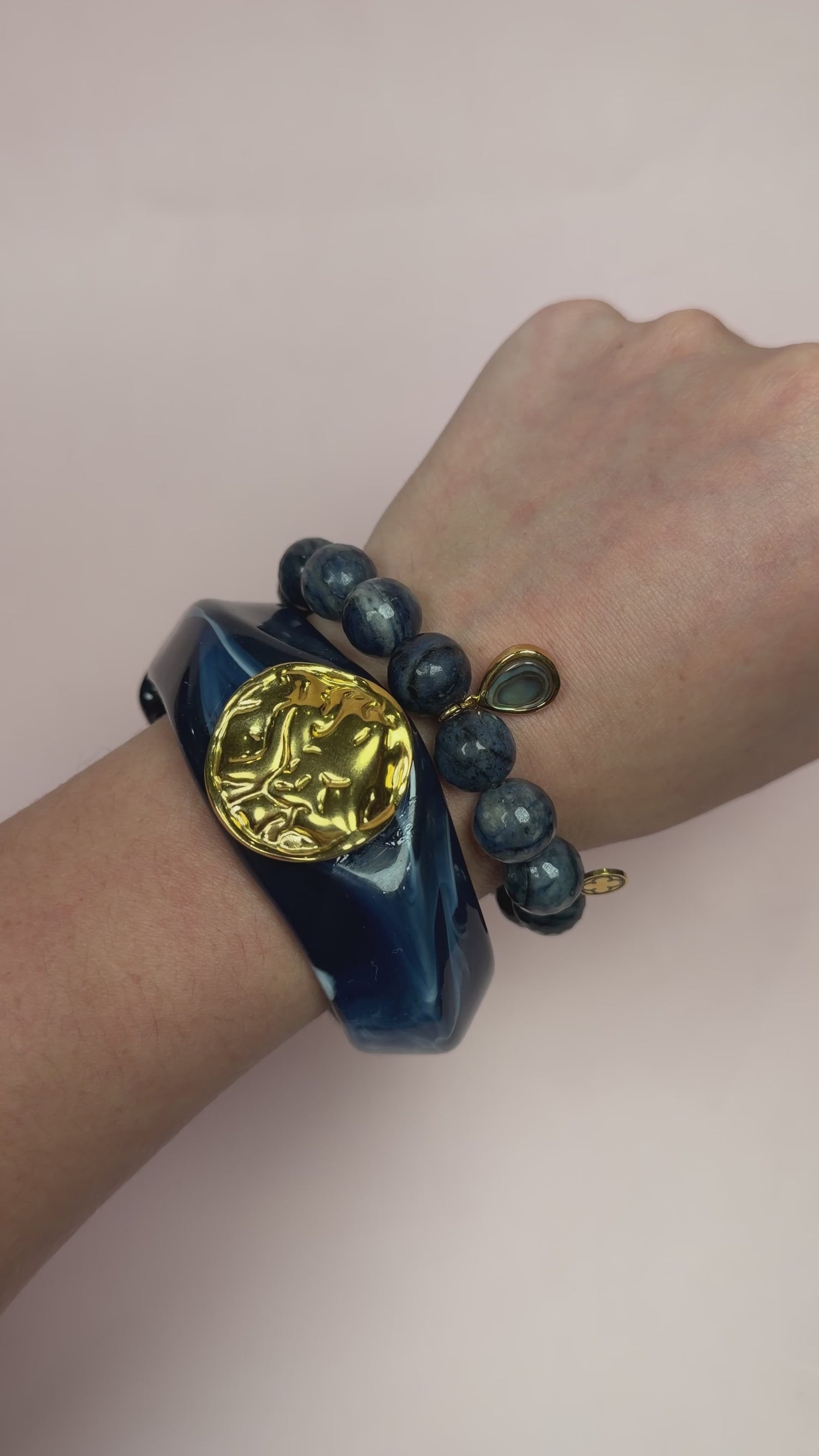 Giada Neptune Blue Hinged Bangle
