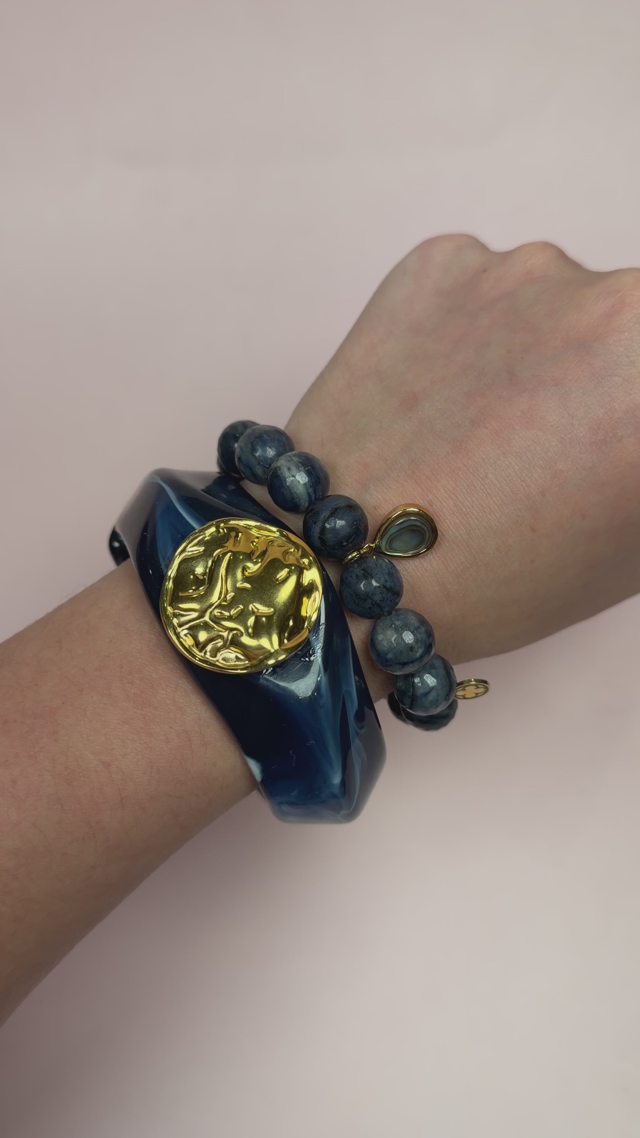 Giada Neptune Blue Hinged Bangle