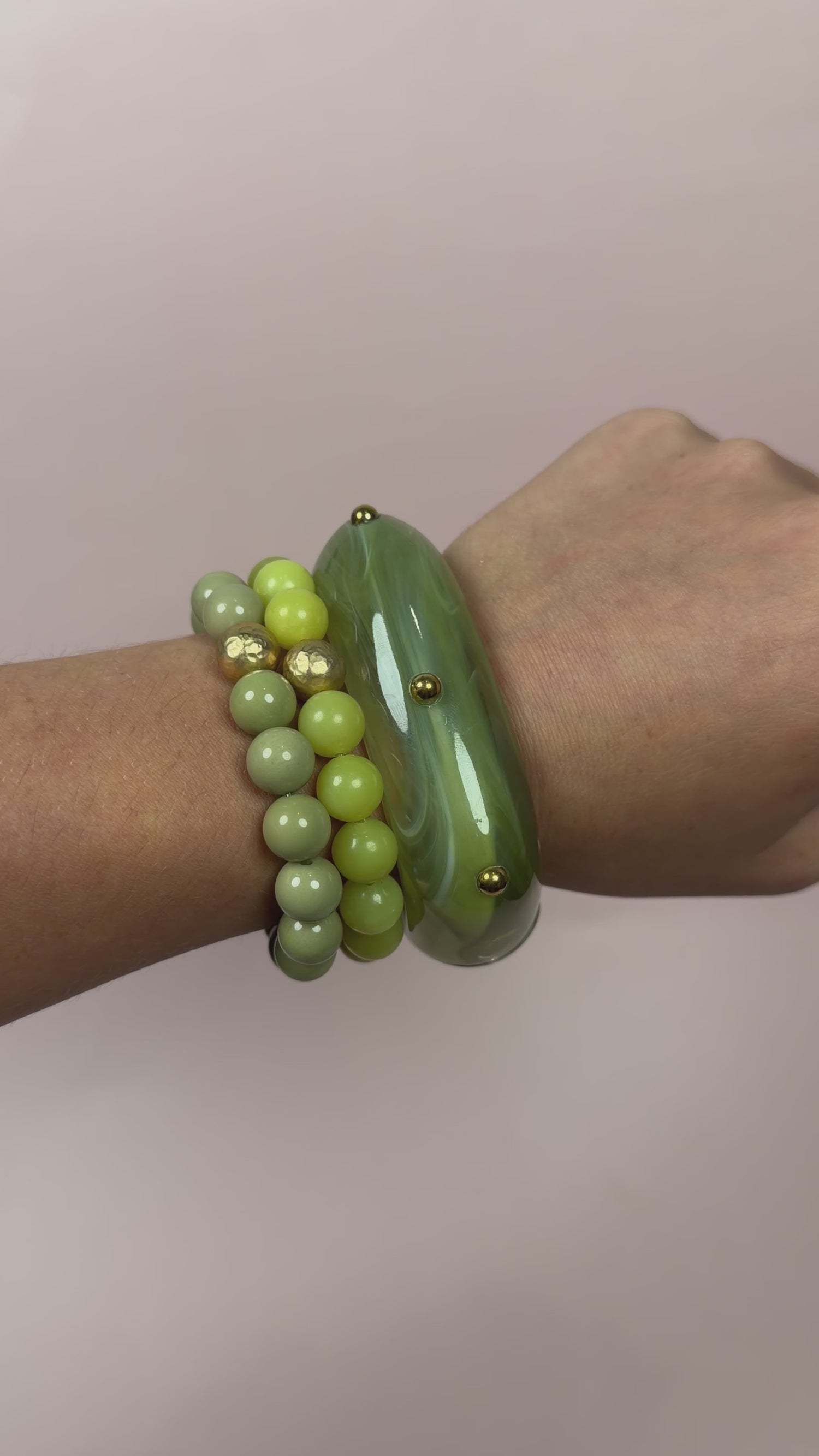 Lucia Green Acrylic Hinged Bangle