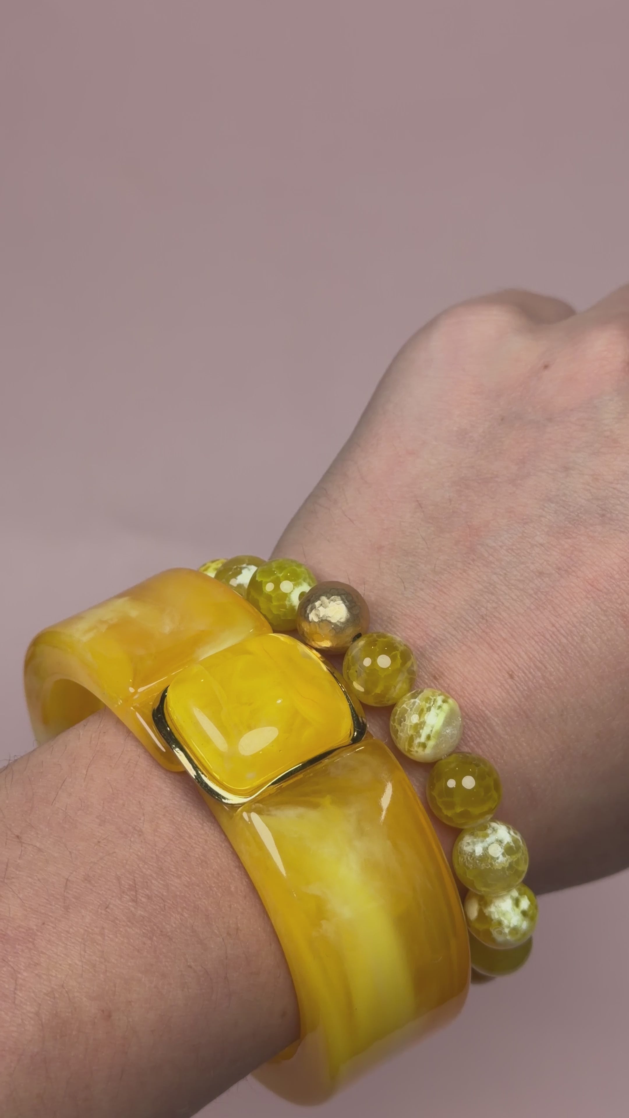 Valentina Amber Hinged Bangle