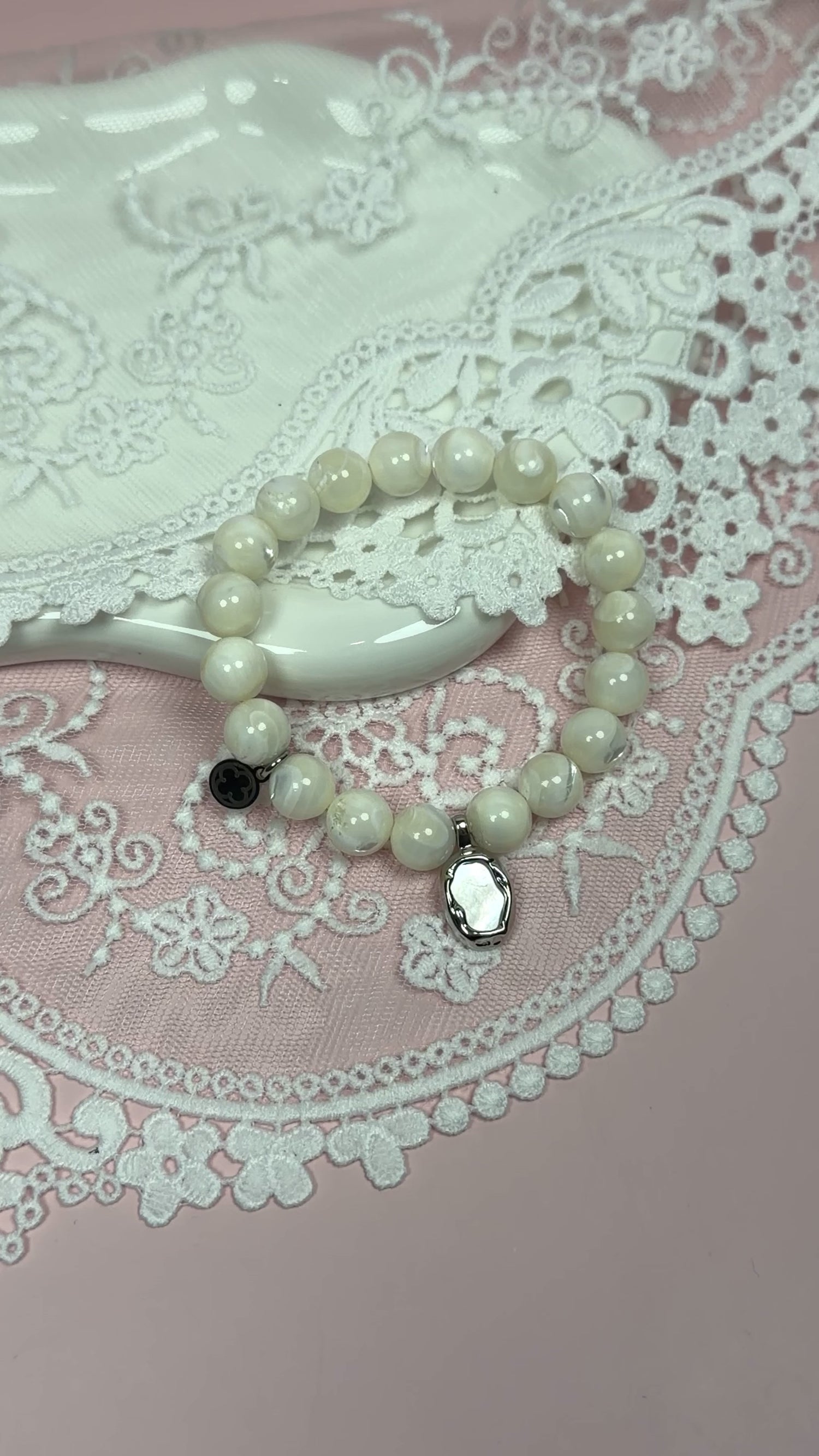 Mother of Pearl with Molten Mother of Pearl Silver Pendant