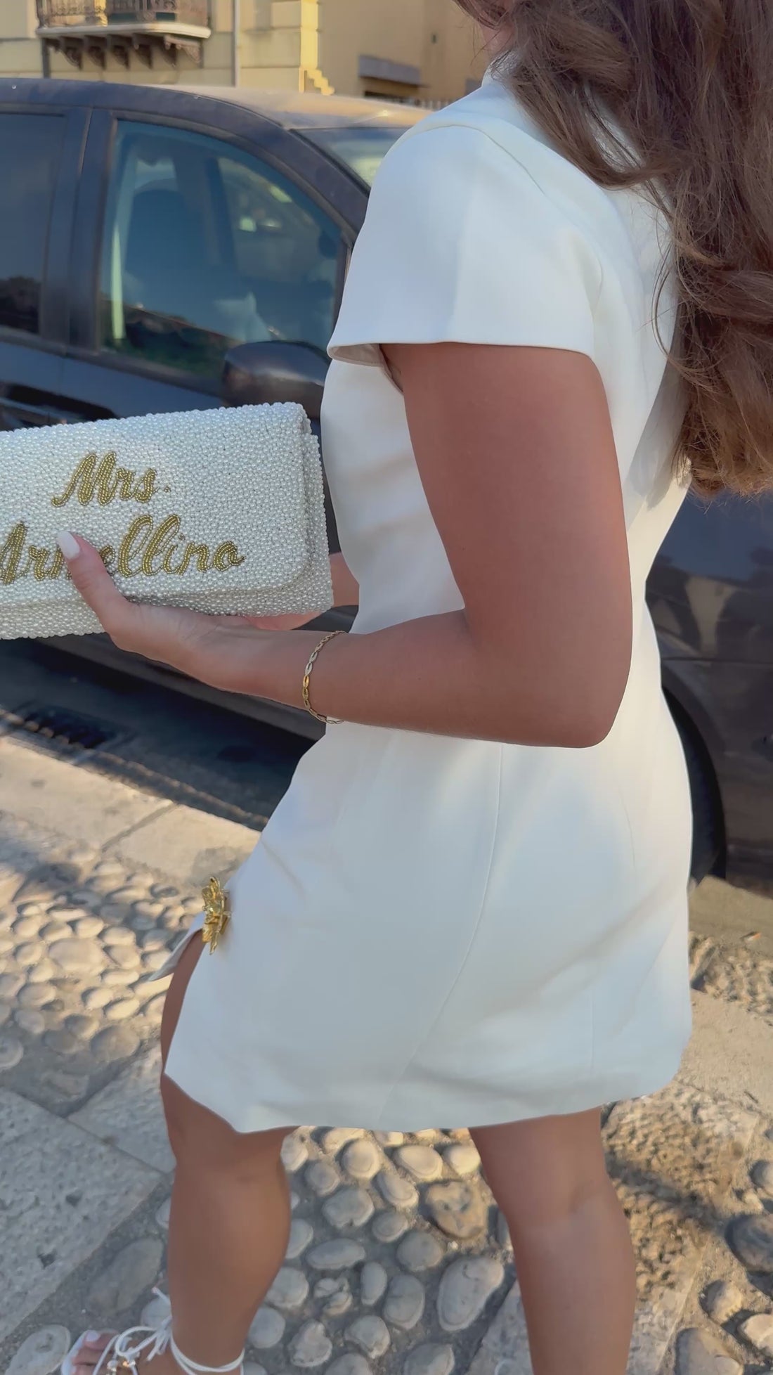 Bettina Beaded Pearl Bridal Customizable Clutch