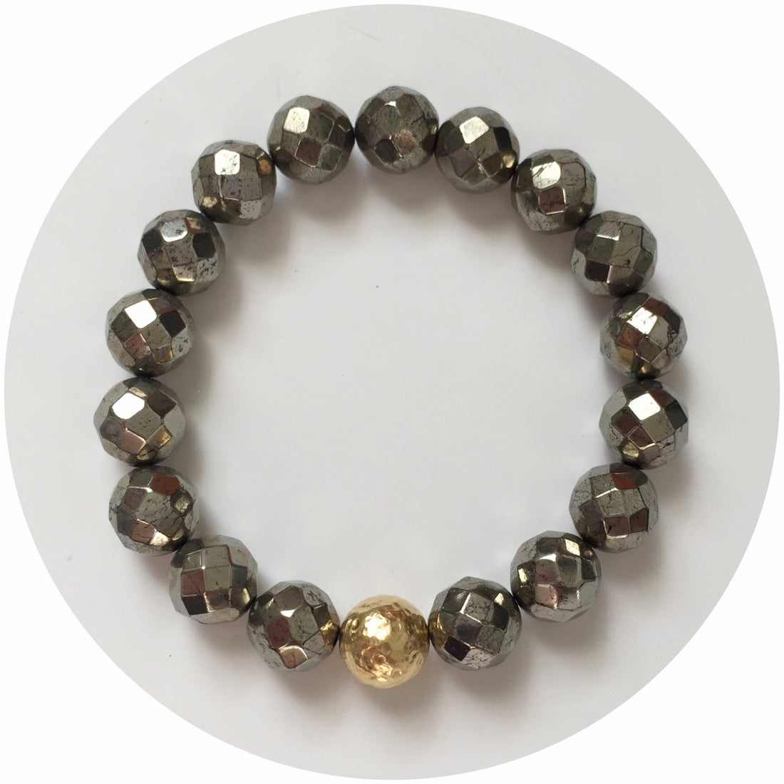 Pyrite with Hammered Gold Accent - Oriana Lamarca LLC