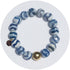 Tibetan Blue Wave Agate with Gold Hammered Accent - Oriana Lamarca LLC