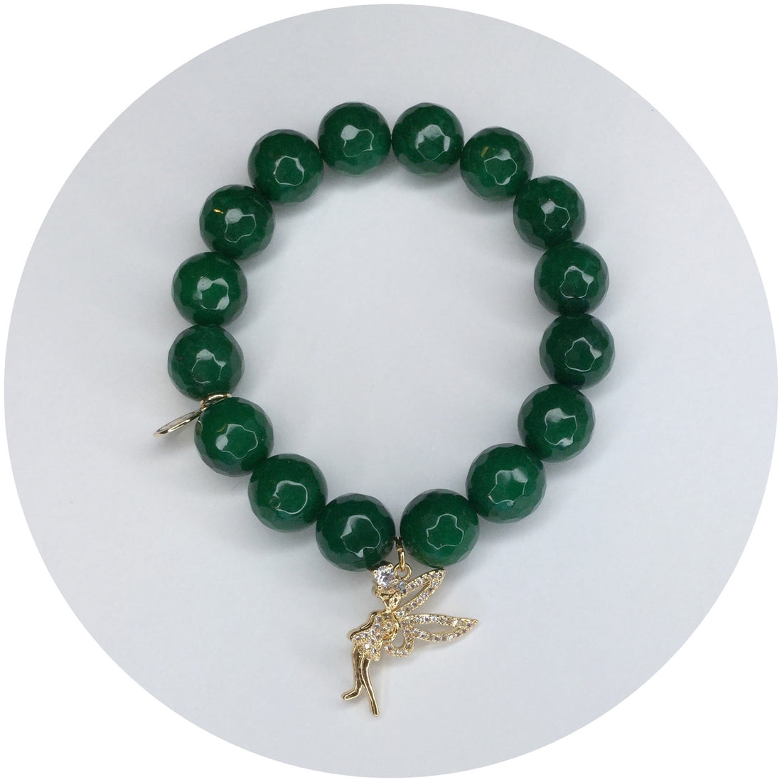 Emerald Green Jade with Pavé Tinkerbell - Oriana Lamarca LLC
