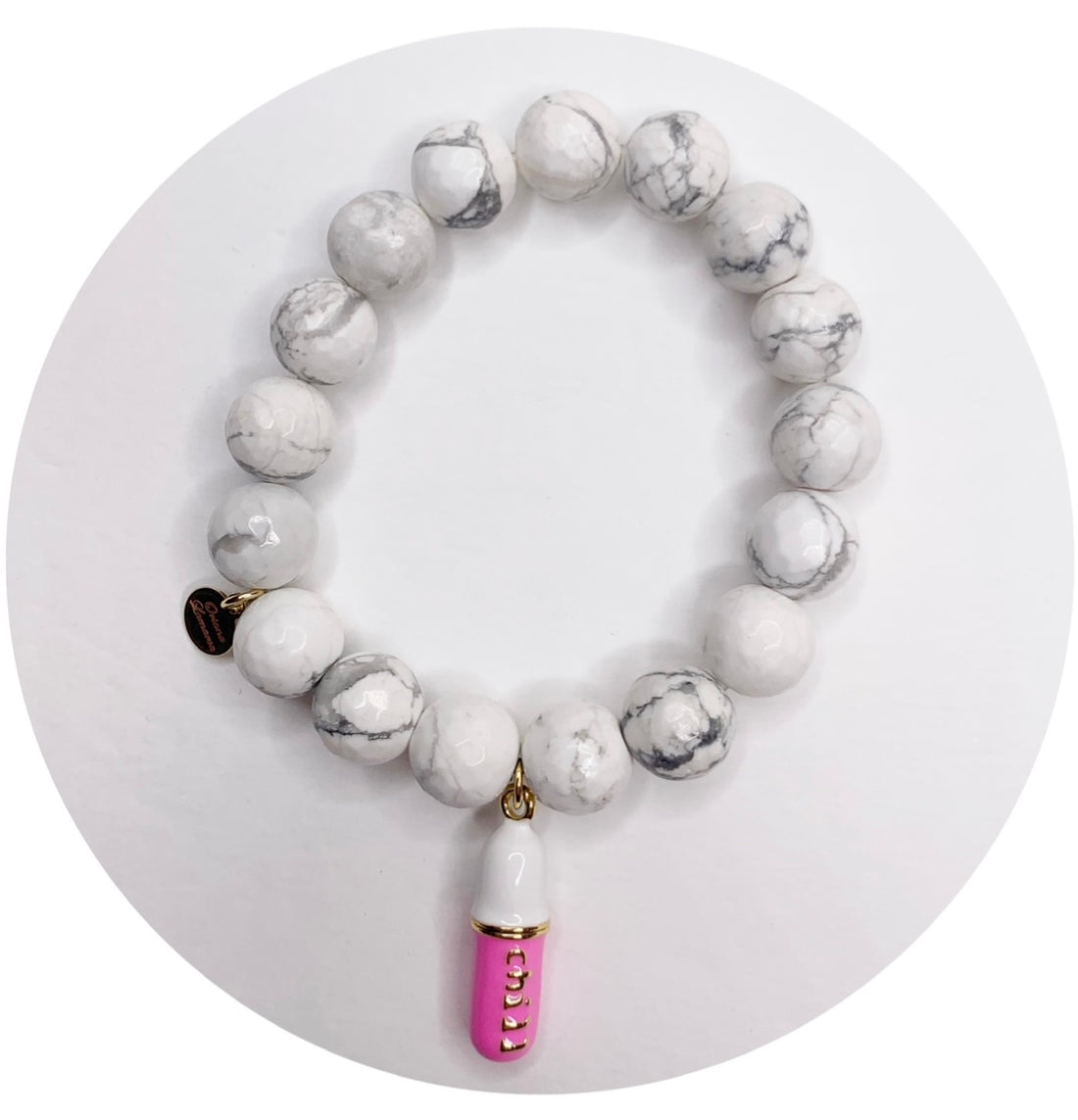 White Howlite with Chill Pill Pendant