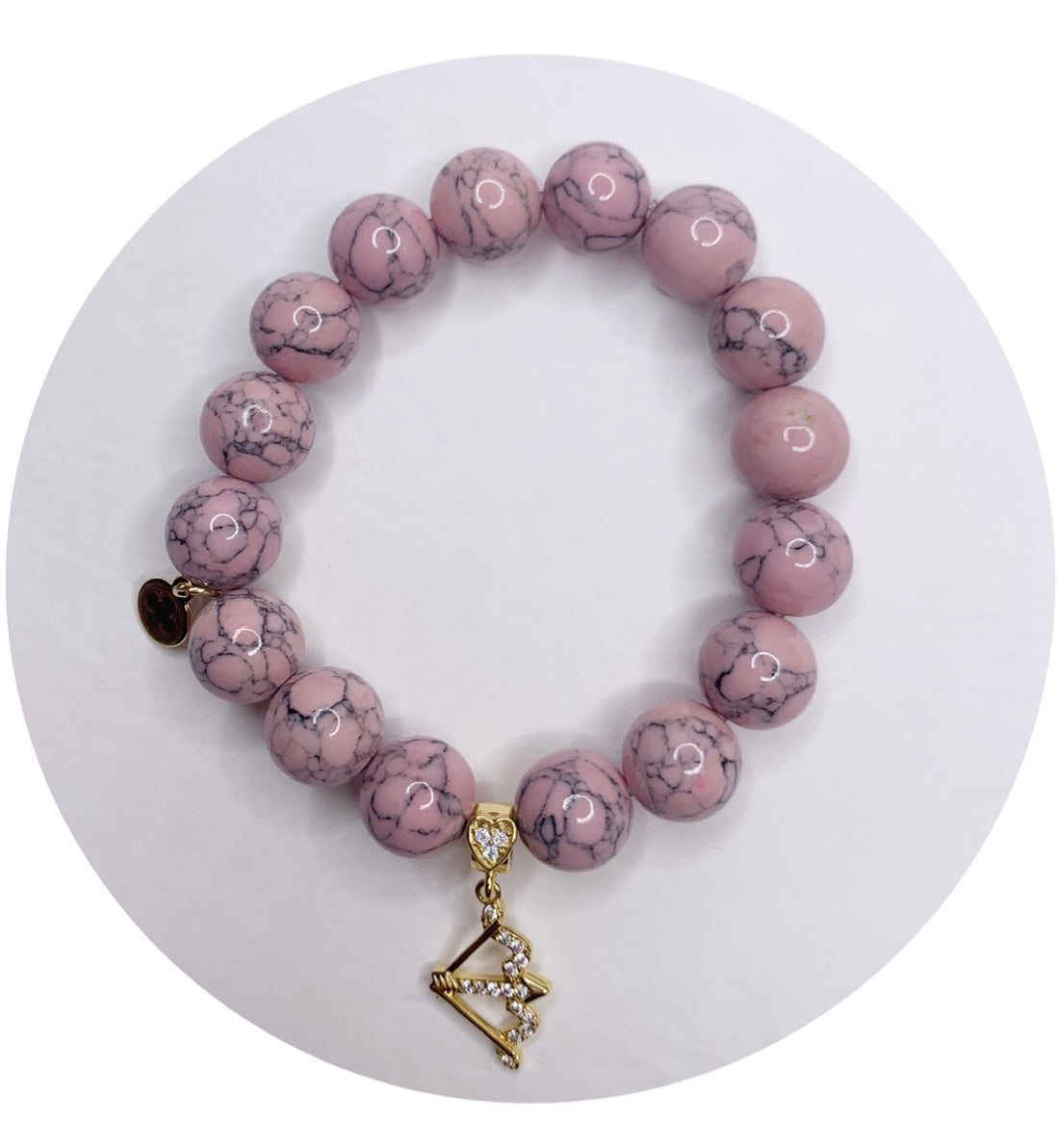 Light Pink Howlite with Pavé Cupid&