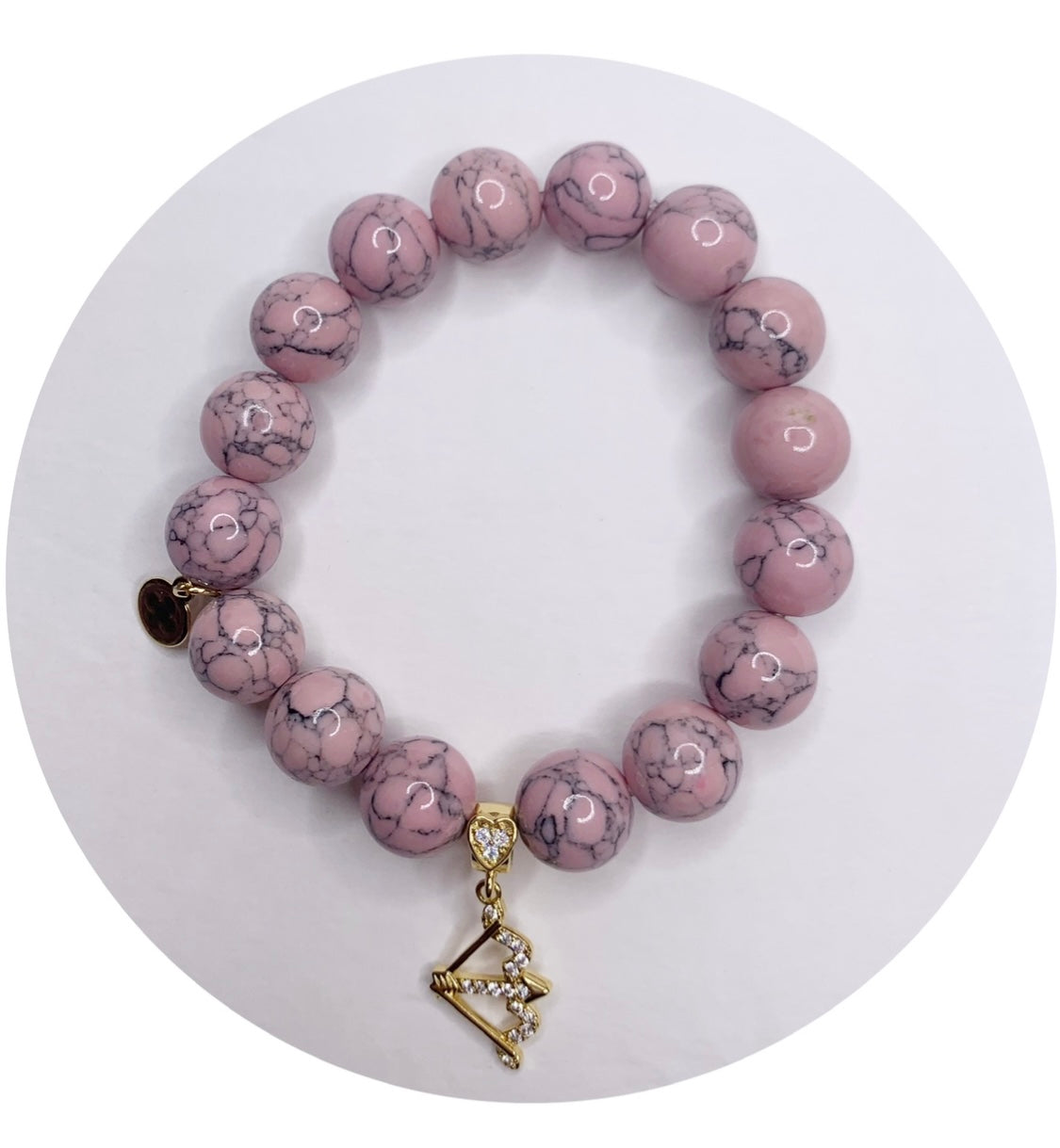 Light Pink Howlite with Pavé Cupid's Arrow Pendant – Oriana Lamarca Designs